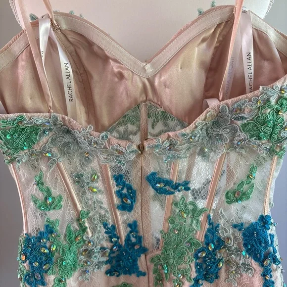 Boutique Formal Beaded Dress by Rachel Allan In Size 0 Removable Strapless - Picture 7 of 11